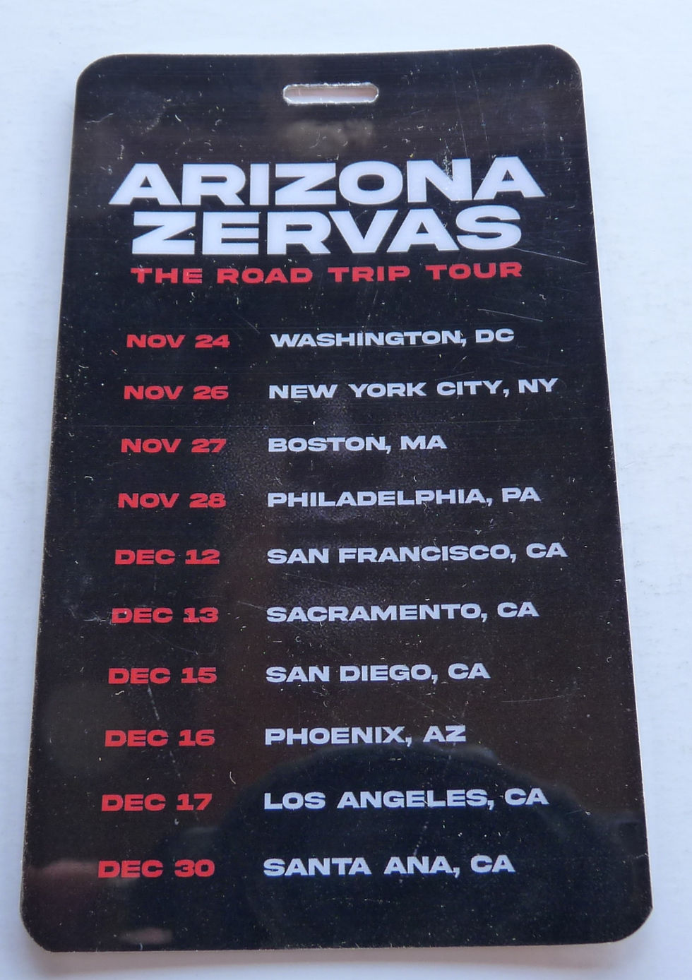 Thumbnail: Arizona Zervas Road Trip Concert Tour AAA Backstage Pass Laminate D26