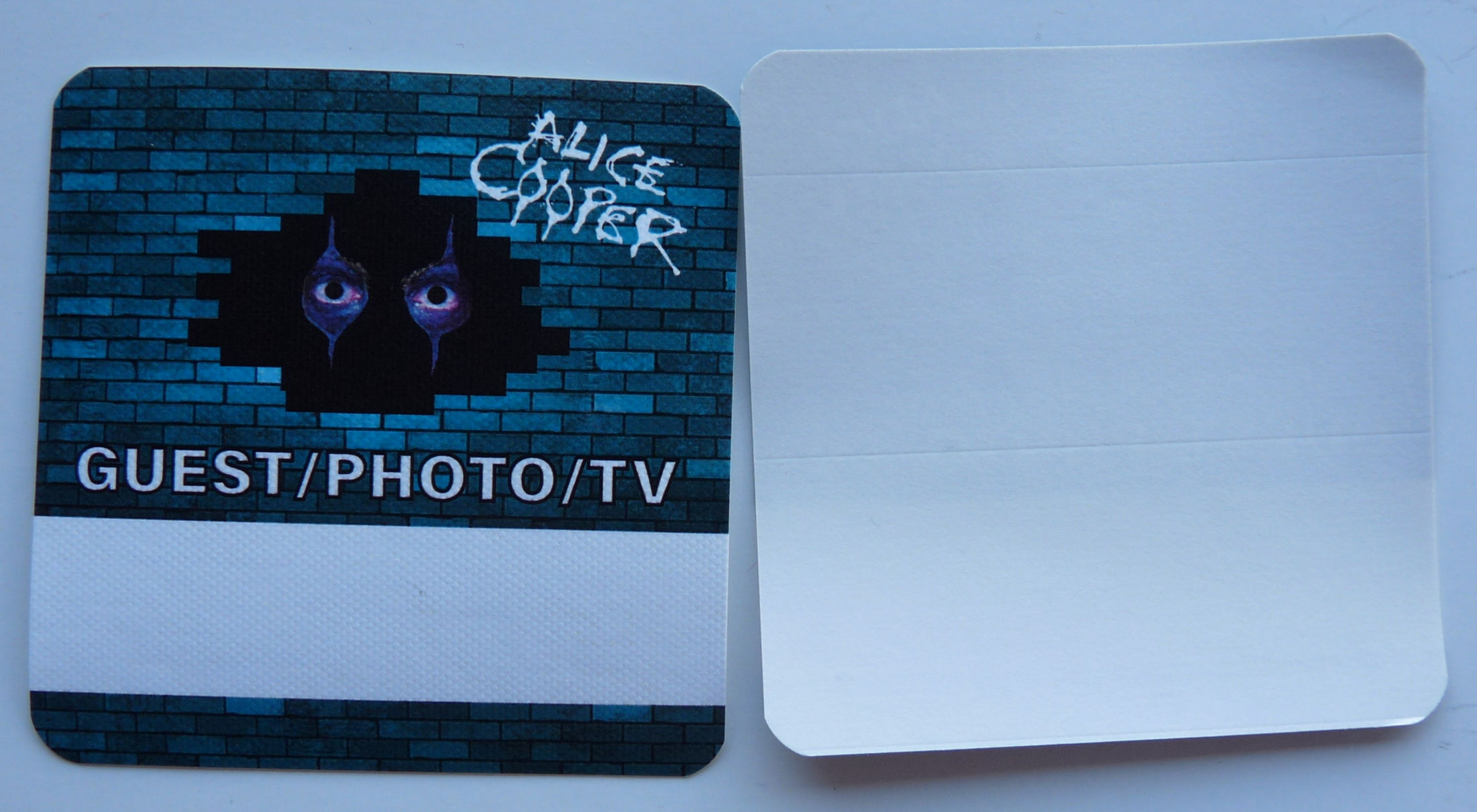 Alice Cooper Brick Wall Concert Tour Blue Guest Backstage Pass