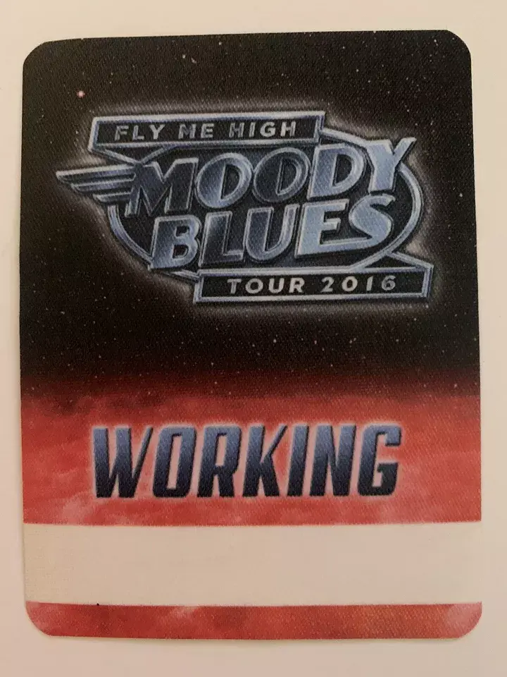 THE MOODY BLUES 2016 Concert Tour Red Working Crew Backstage Pass