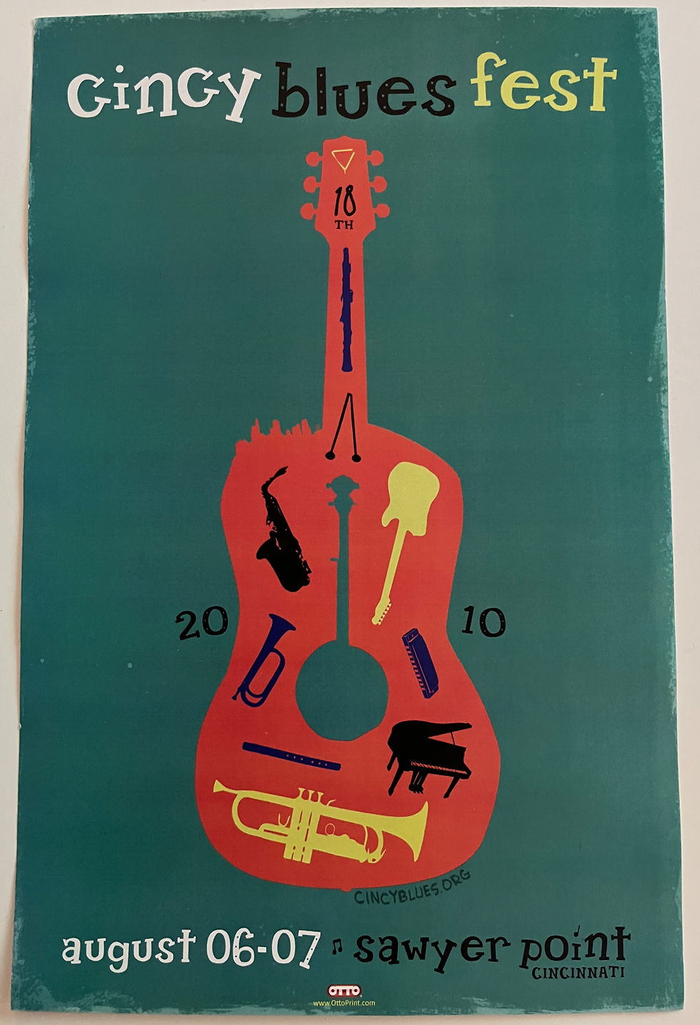 Cincy Cincinnati 2010 Blues Fest Original 11" x 17" Promo Poster W3