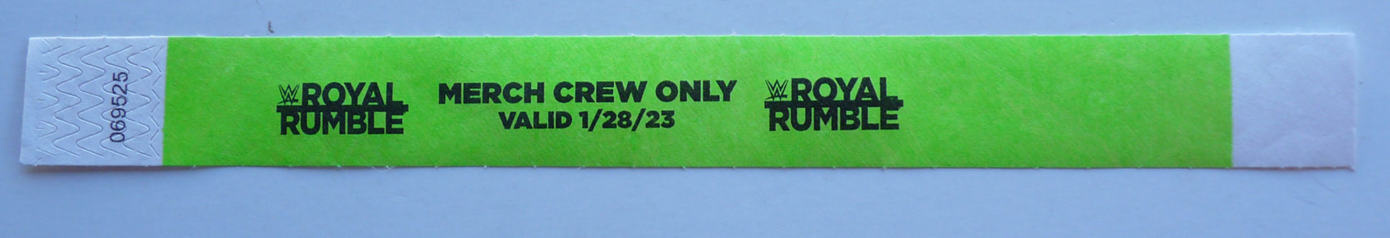 WWE Royal Rumble Live 1-28-23 Merch Crew Wrestling Backstage Bracelet Wristband