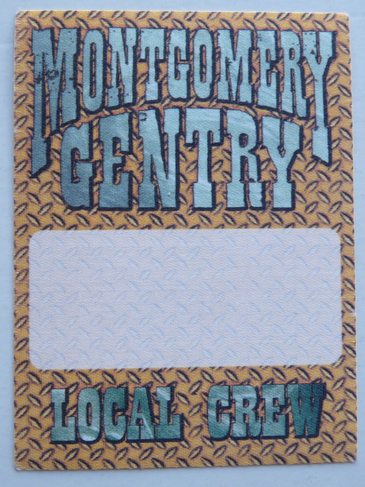 Montgomery Gentry Local Crew Concert Tour Backstage Pass D30