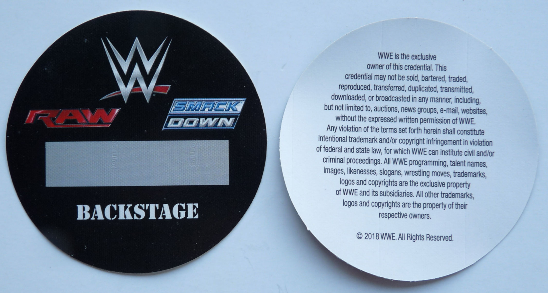 WWE Wrestling Raw Smackdown Black Event Backstage Concert Pass D26