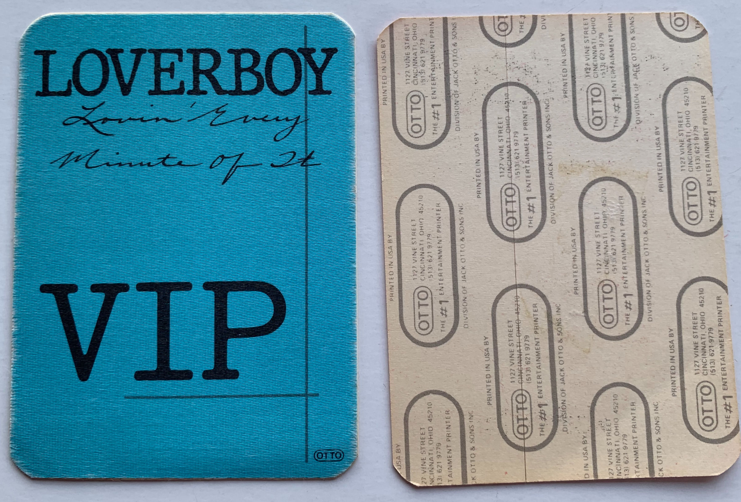 Loverboy 1986 Lovin Every Minute Of It VIP Concert Tour Backstage Pass