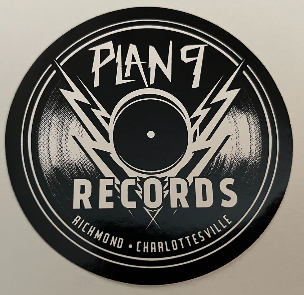 Plan 9 Records Store Richmond Charlottesville Label 3.5" Promo Sticker