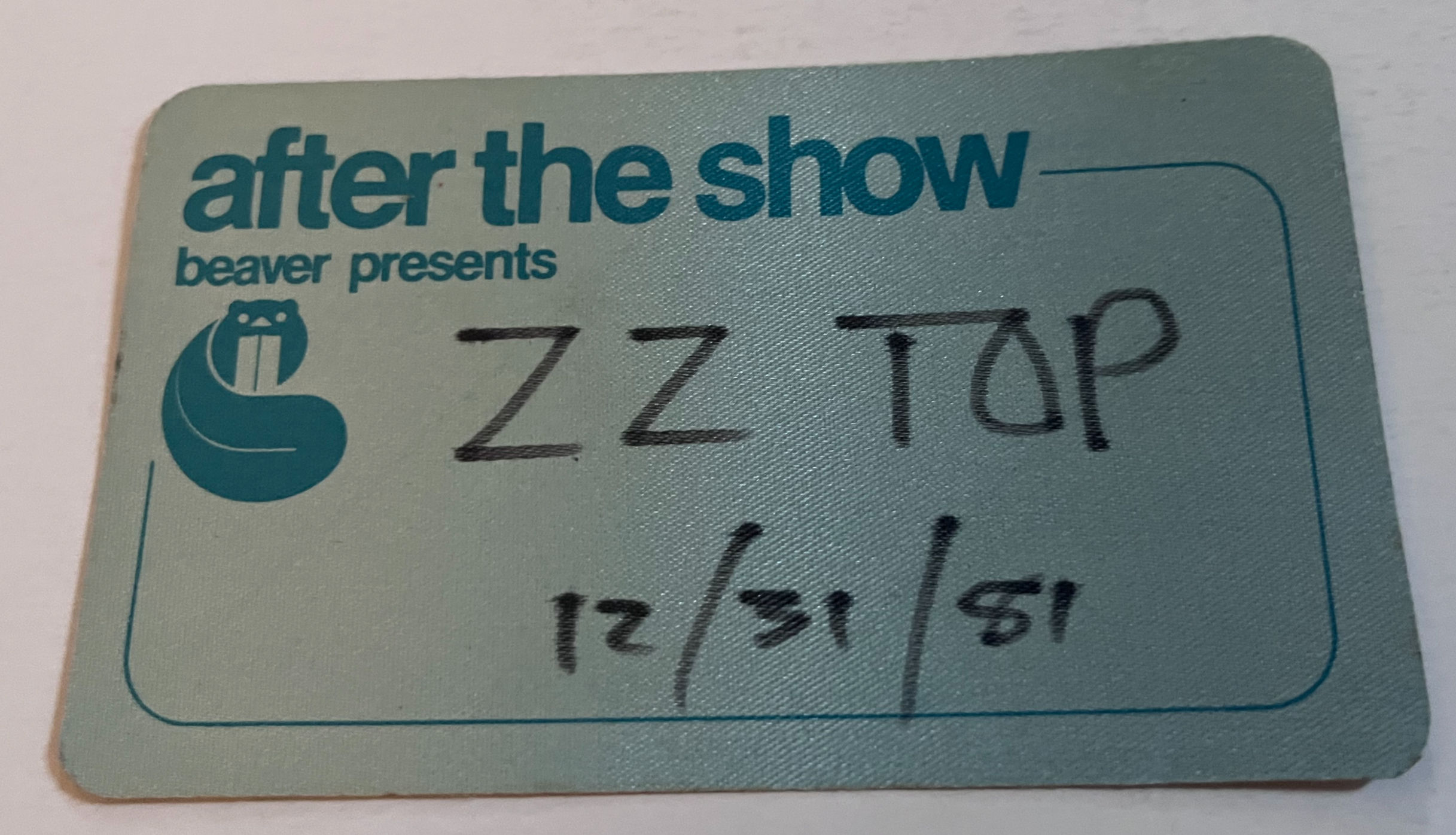 ZZ Top 1981 Concert Tour Beaver Productions Blue Memphis Backstage Pass