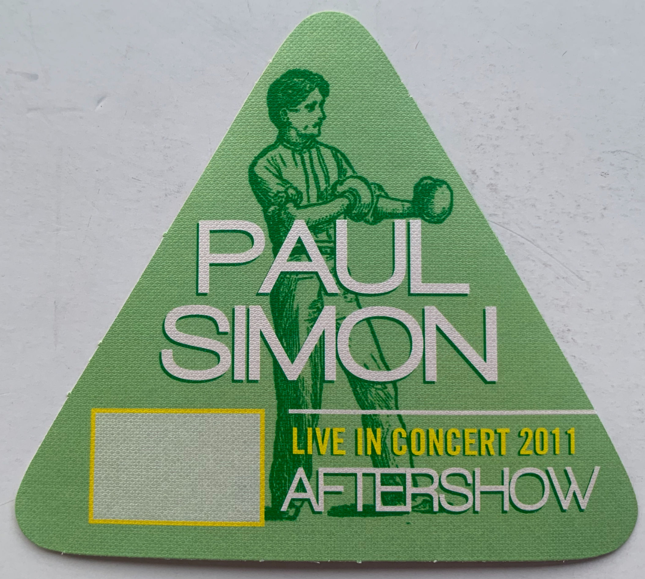Paul Simon 2011 Concert Tour Green After Show Backstage Pass