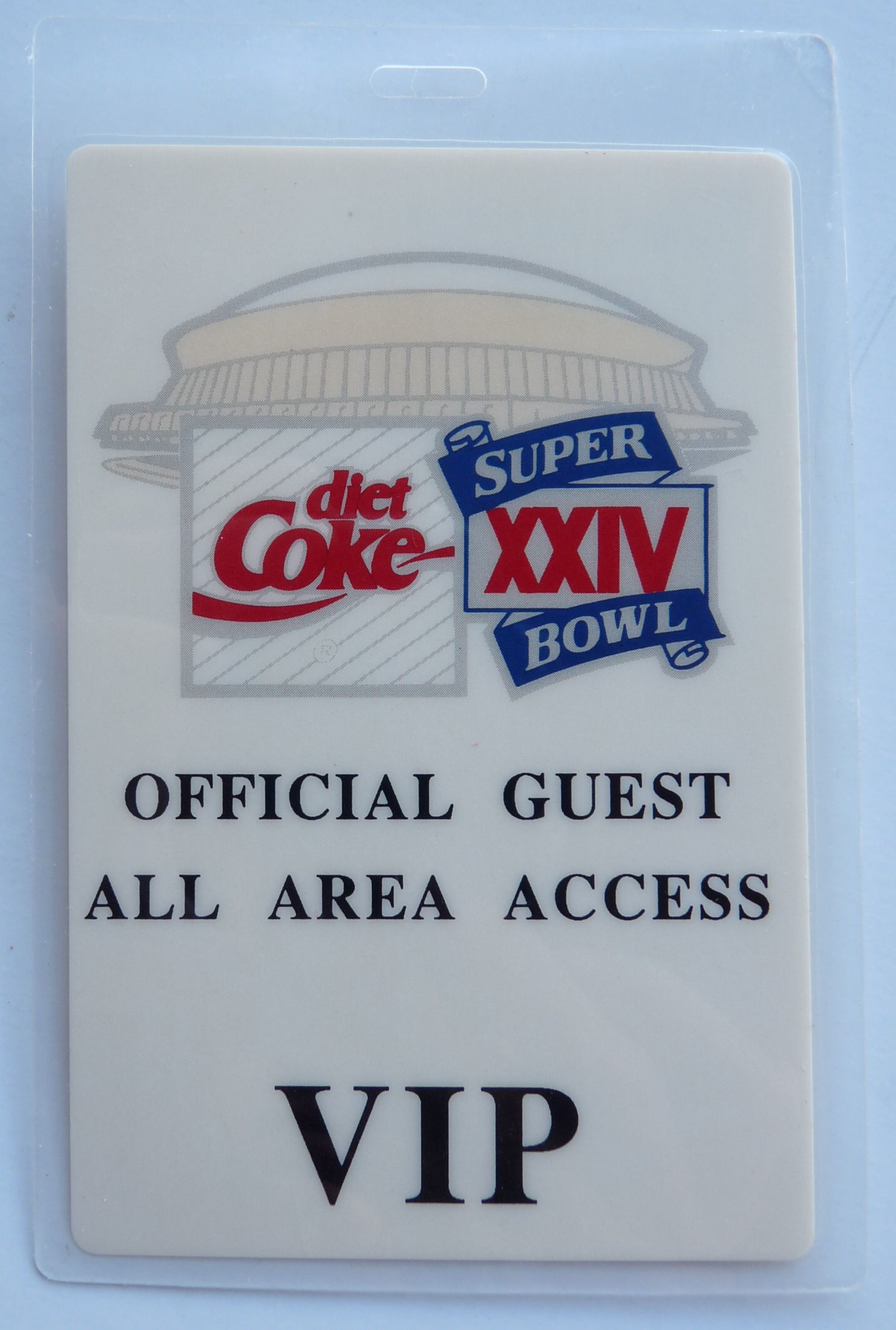 Super Bowl XXIV 1990 49'ers Broncos Coke VIP Backstage Pass Laminate D26