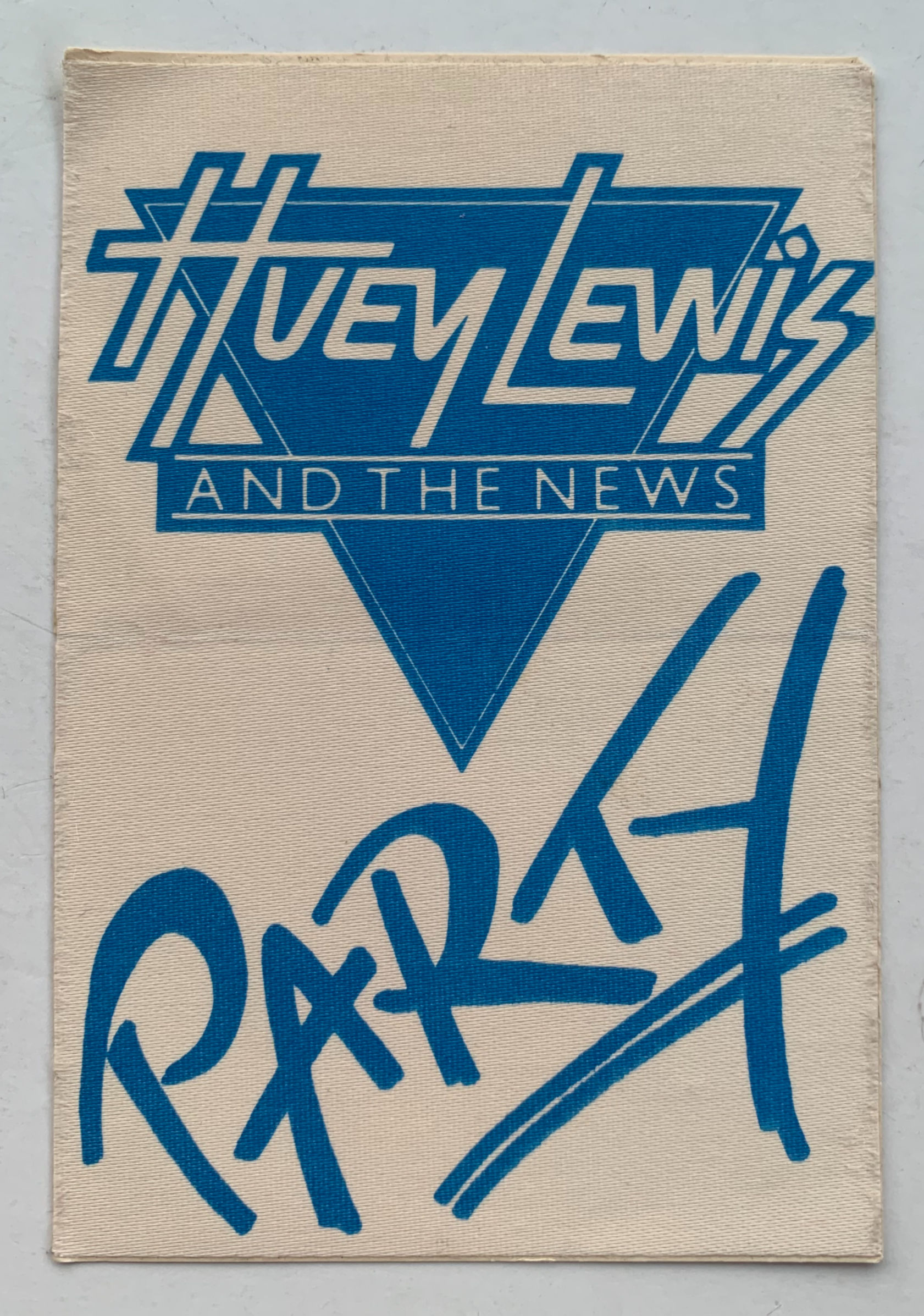 Huey Lewis & The News 1980's Concert Tour Blue Party Backstage Pass