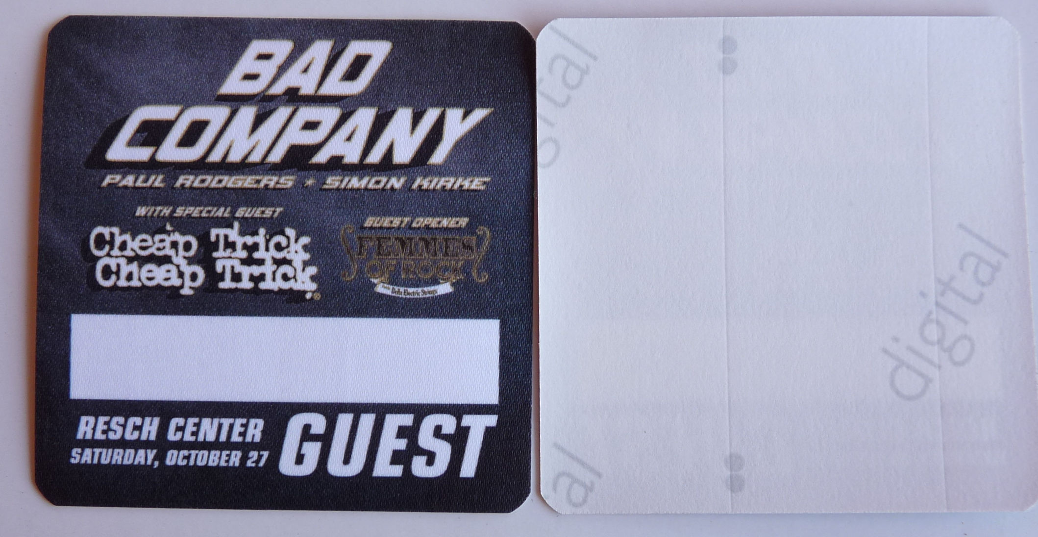 Bad Company Cheap Trick 2018 Concert Tour Guest Backstage Pass D23