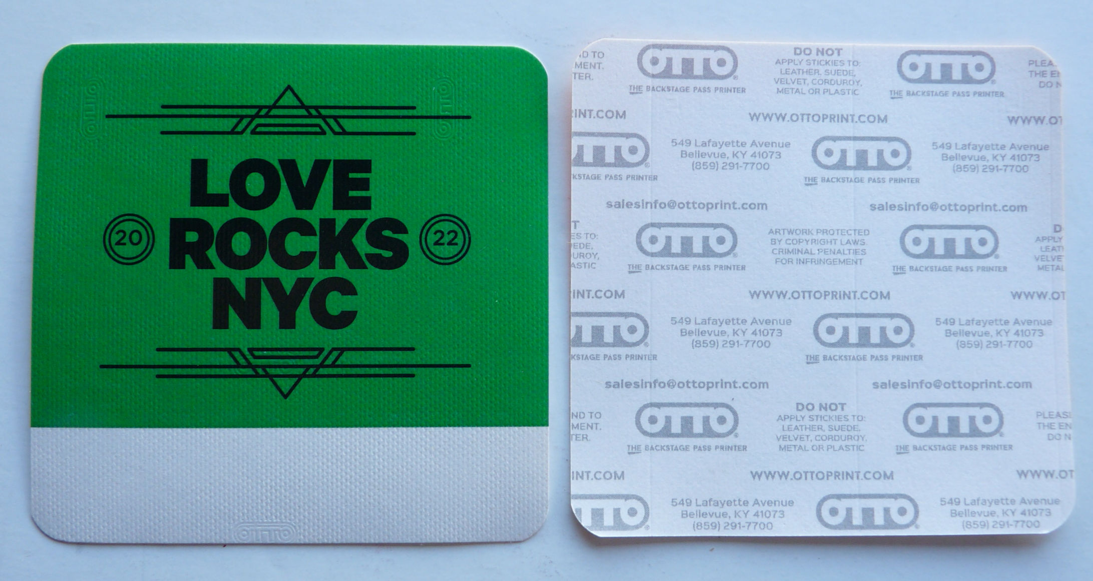Love Rocks NYC 2022 Concert GREEN Backstage Pass Keith Richards Warren Haynes