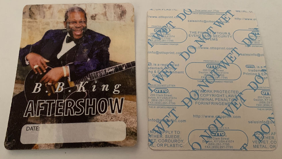 BB King 1999 Concert Tour Aftershow Backstage Pass