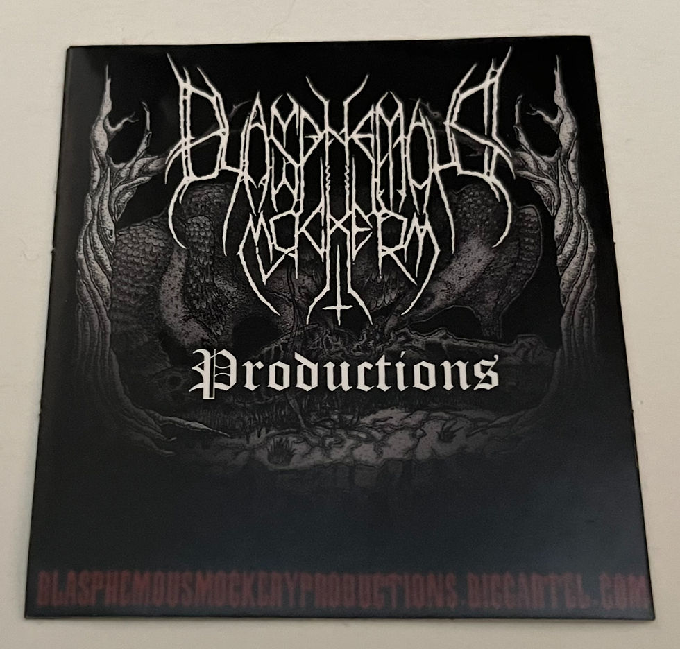 Blasphemeous Mockery Productions CD LP 2.75" x 3" Promo Sticker