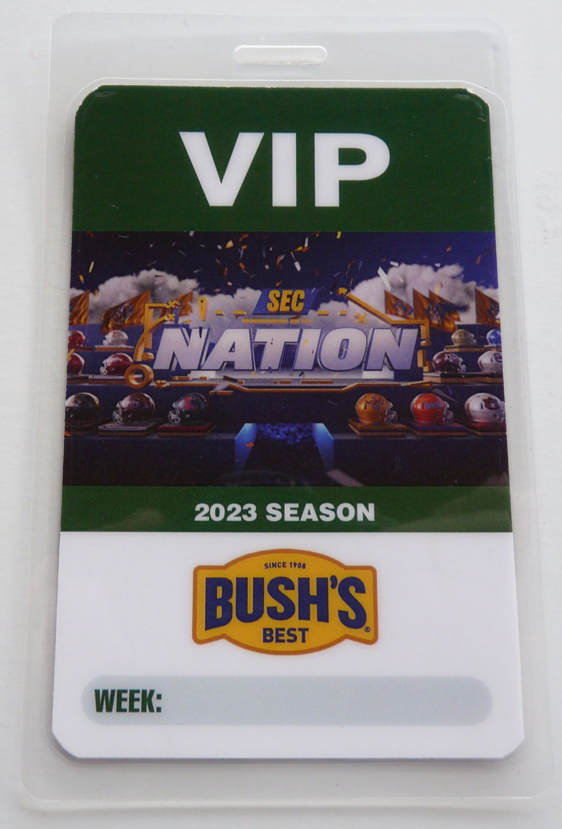 SEC Nation Football 2023 Season Bush's VIP Backstage Pass Laminate
