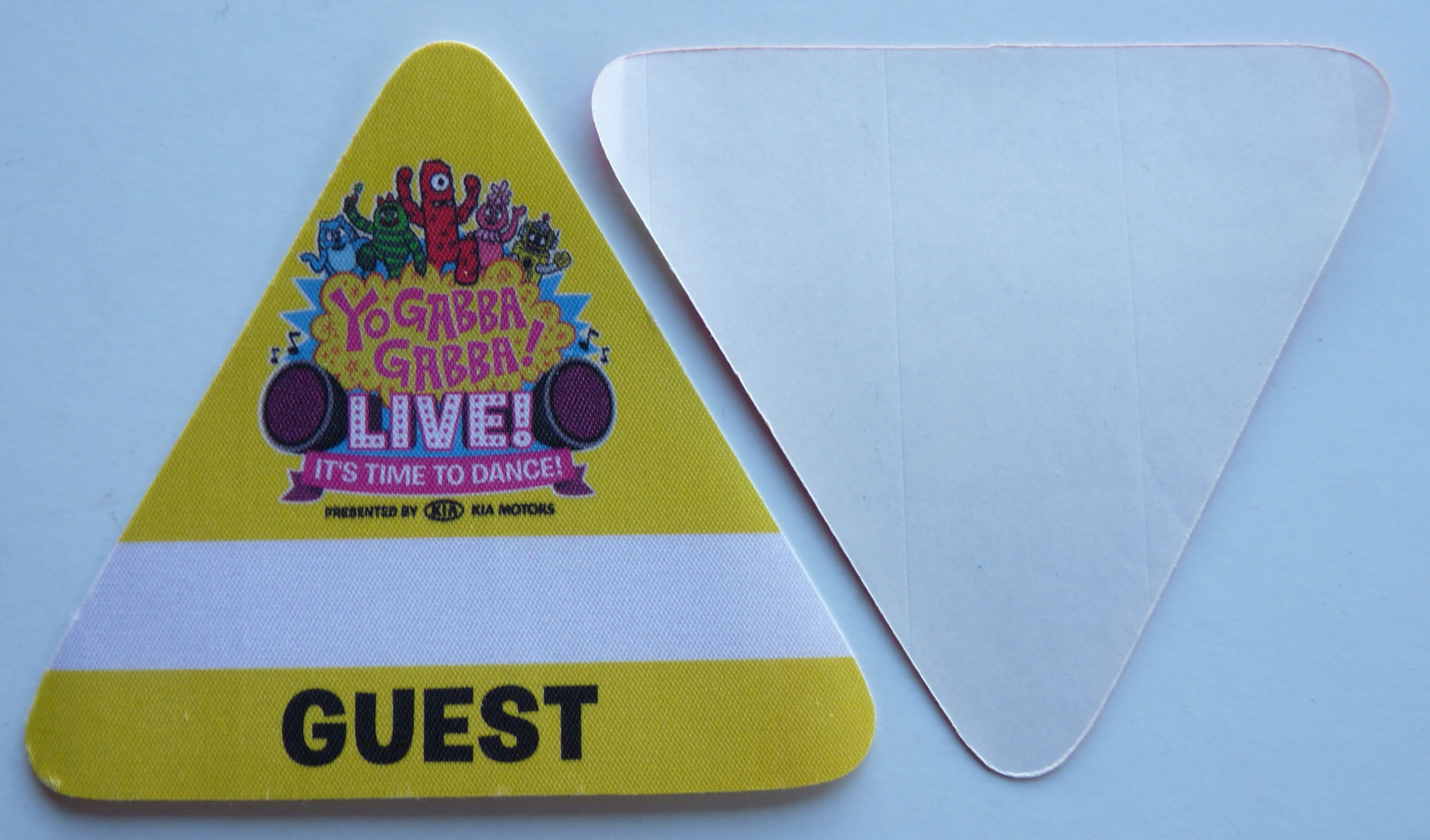 Yo Gabba Gabba Live Tour Yellow Guest Backstage Pass