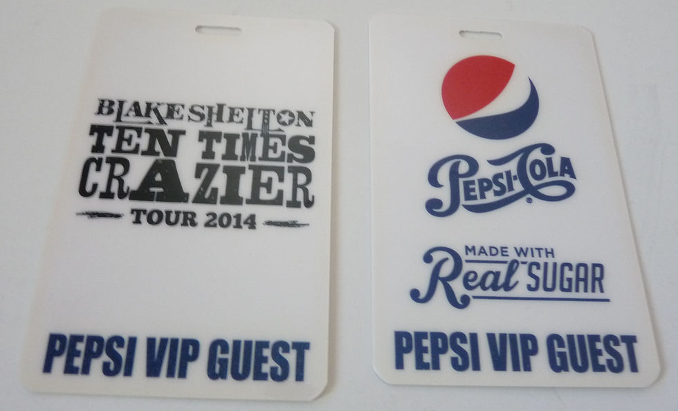 Blake Shelton 2014 Ten Time Crazier Tour VIP Concert Laminate Backstage Pass D12