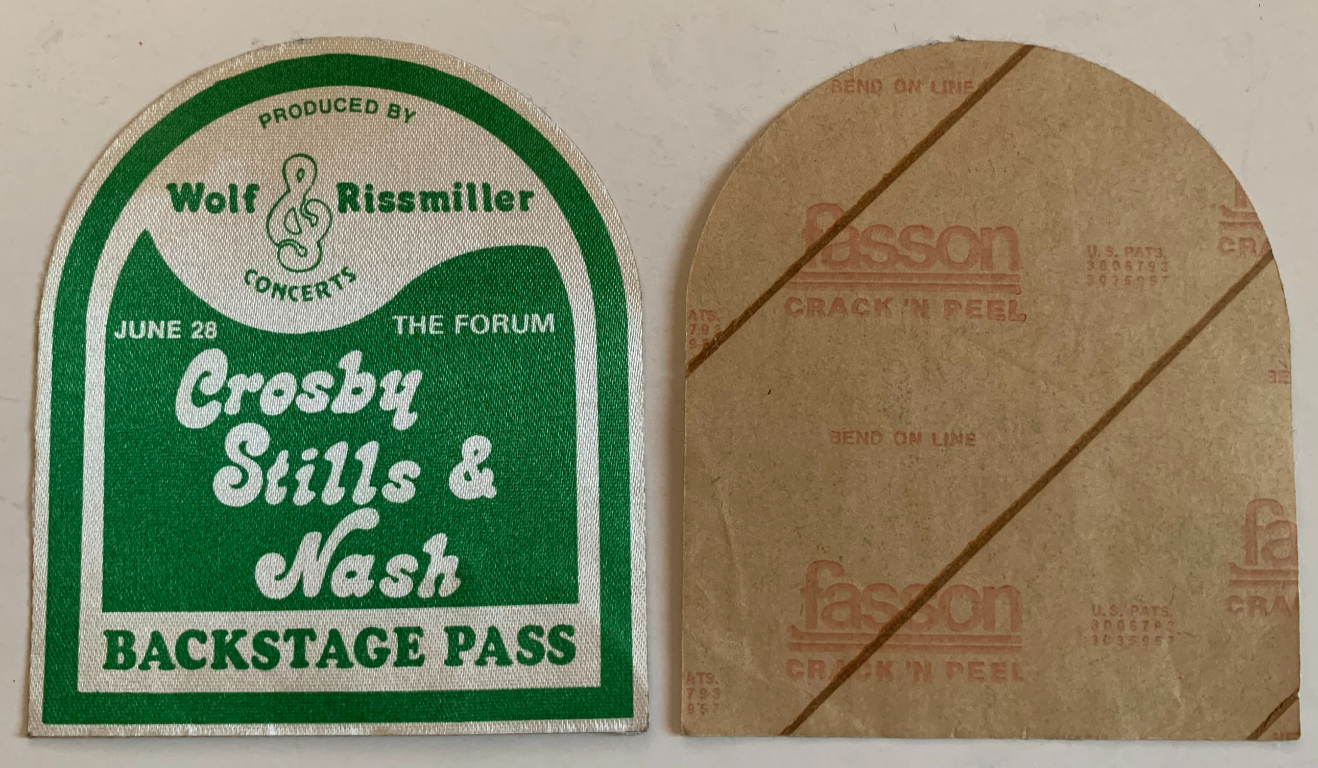 Crosby Stills & Nash RARE June 28 1977 The Forum Backstage Concert Pass