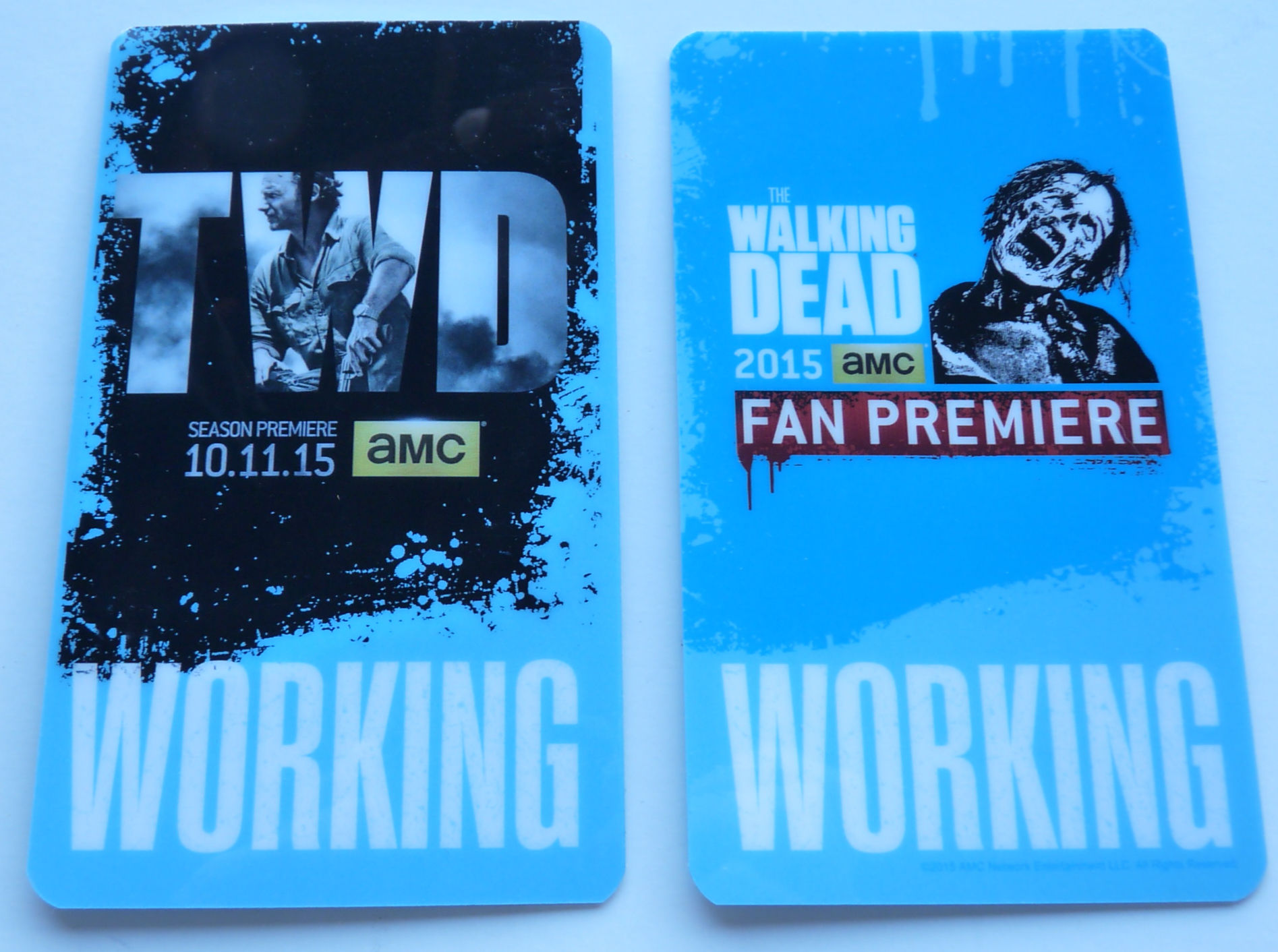 The Walking Dead 10-11-15 Movie Fan Premier Working Backstage Pass Laminate