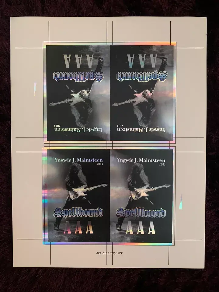 Yngwie Malmsteen UNCUT SHEET 4 Backstage Passes 2013 Spellbound Concert Tour AAA