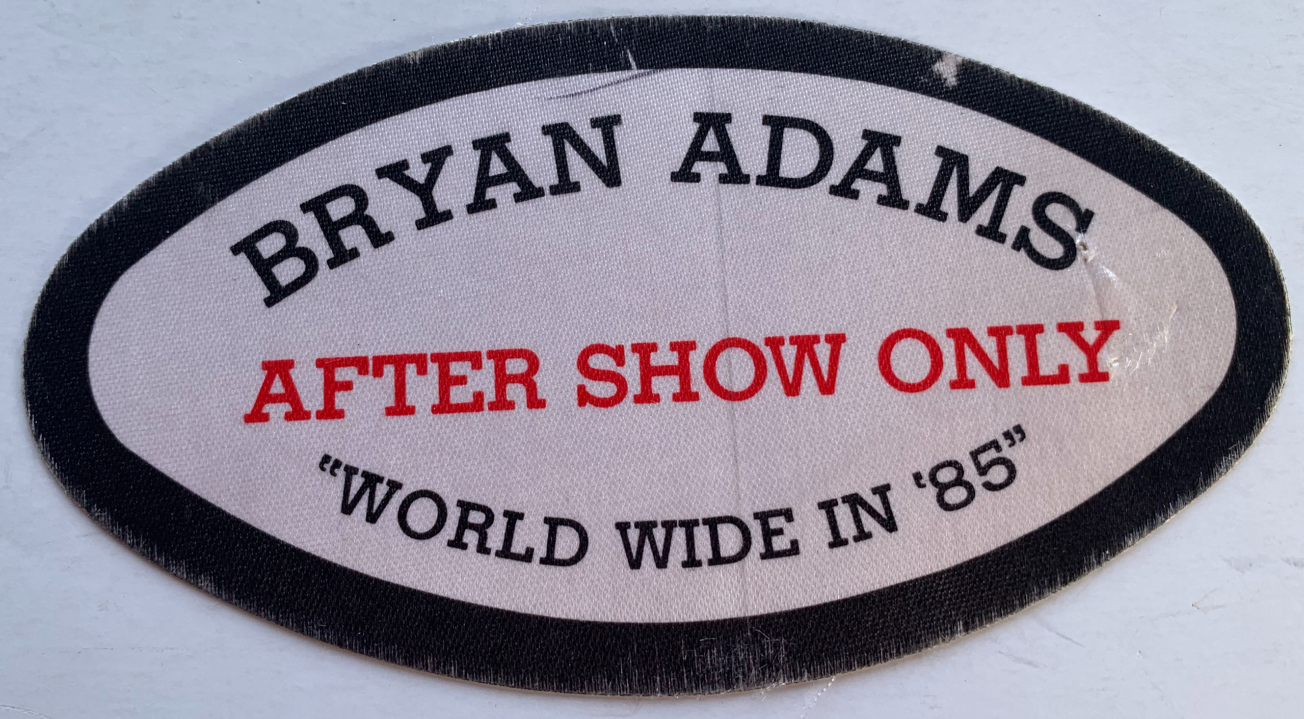 Bryan Adams Purple After Show World Wide in 85 Concert Tour Backstage Pass