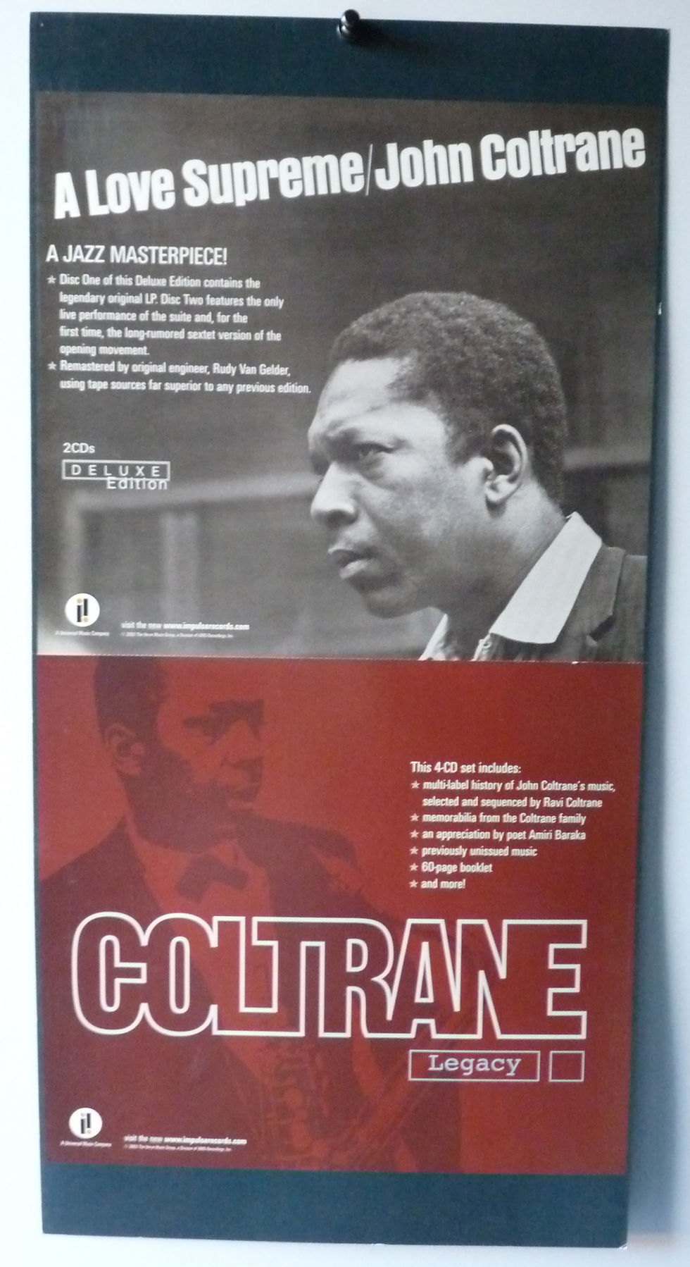 Thumbnail: John Coltrane 2002 A Love Supreme Jazz Promo Record Store 12x24 Flat Poster