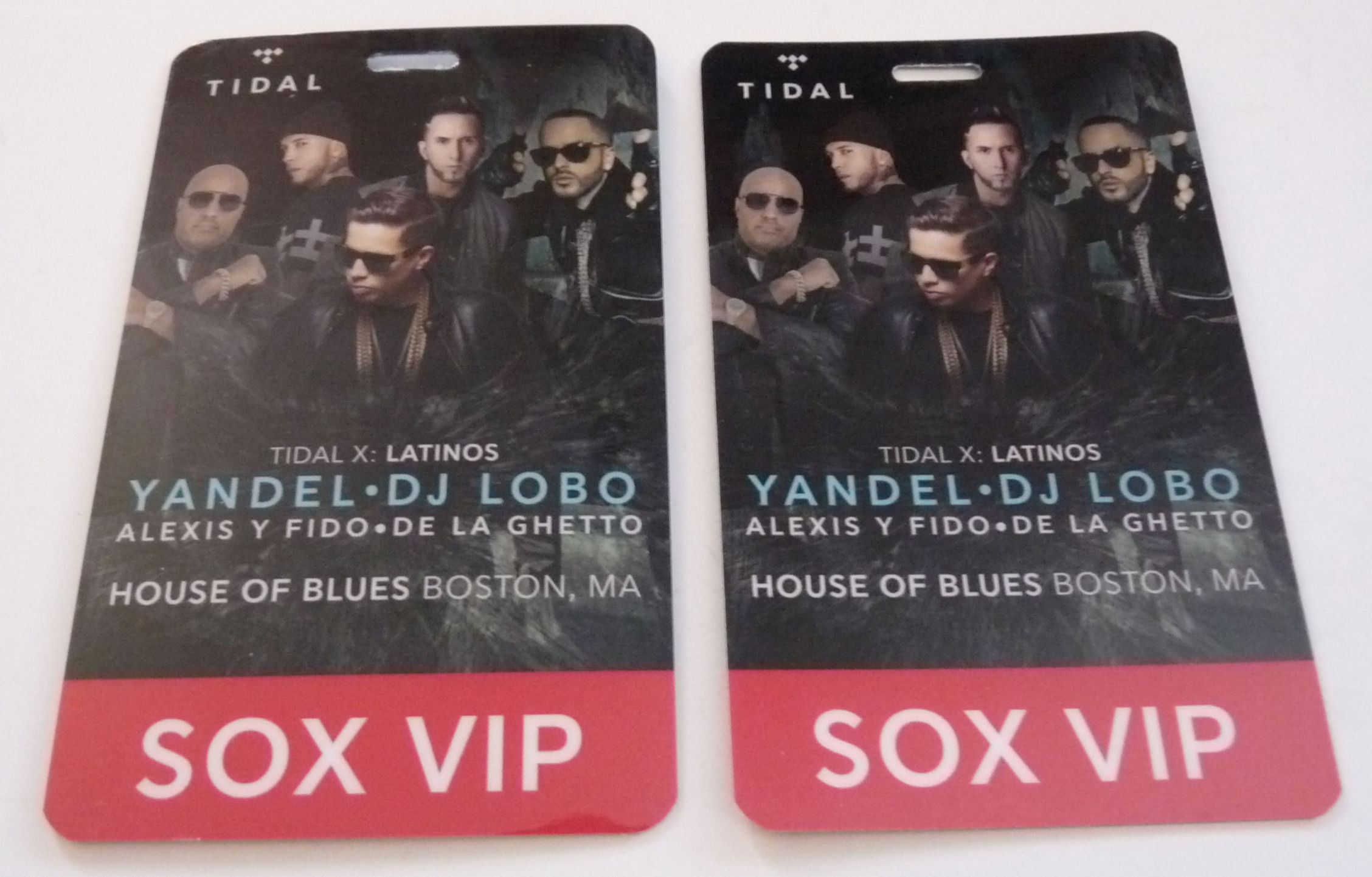 Yandel & DJ Lobo Sox VIP Concert Tour Backstage Laminate Pass D8