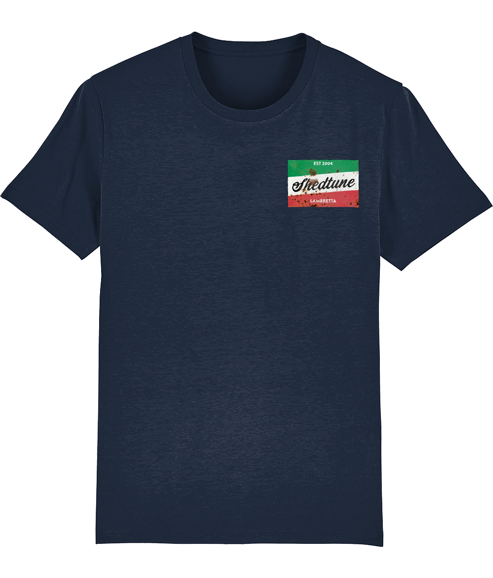 Thumbnail: Navy blue t-shirt with small Italian flag print