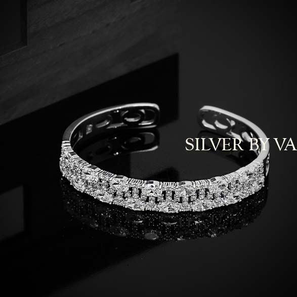 Thumbnail: Broad AAA+ Silver Bracelet for women 