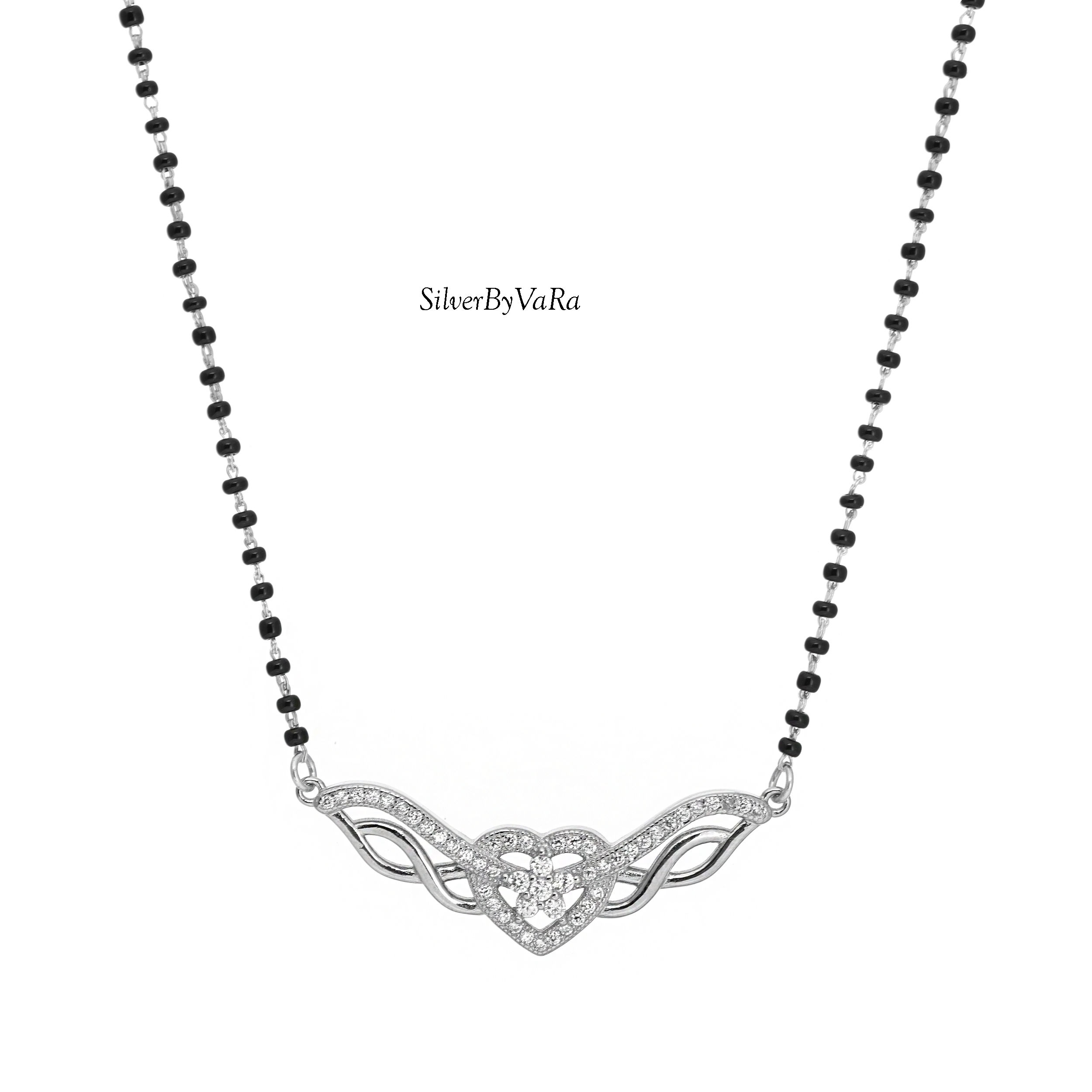 Heart Silver Mangalsutra