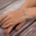 Thumbnail: Rose Matte finish Silver Bracelet for women