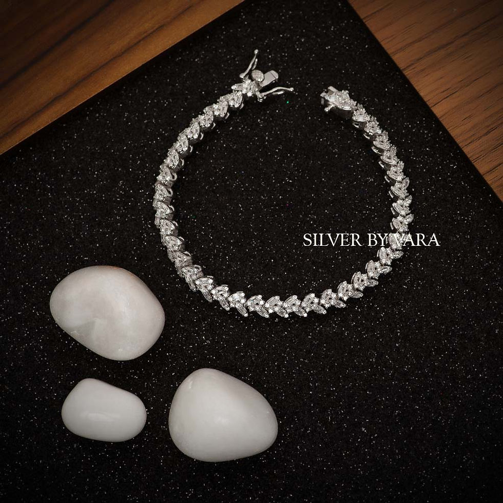 Thumbnail: Full line Cz Silver bracelet for women