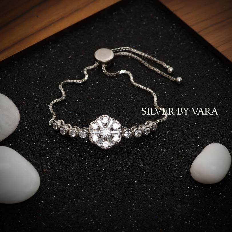 Thumbnail: Adjustable Silver Bracelet For Women