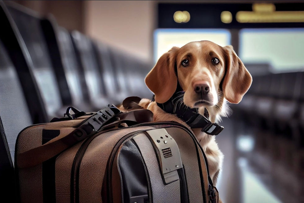 Dog in an airport. Source: Freepik/vecstock