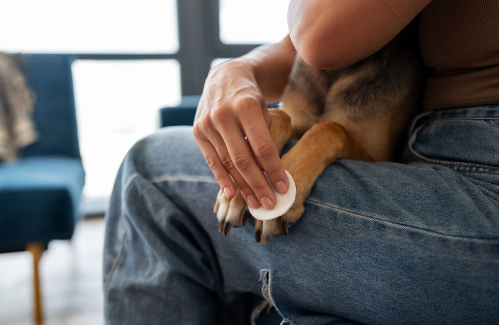 Cleaning the dog paw. Source: Freepik