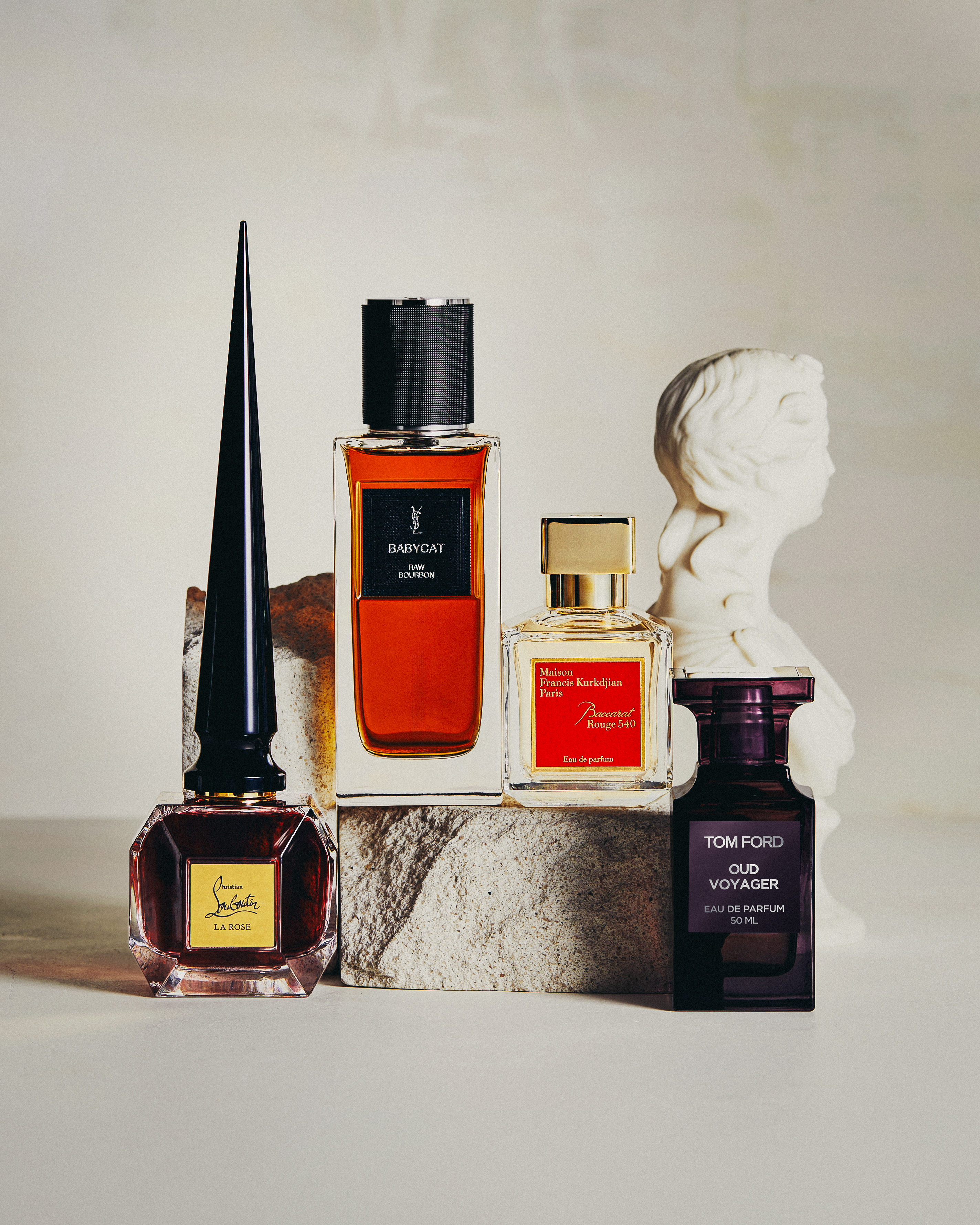 Bloomingdales fragrance campaign print catalog, Miu miu, Hermes, jil sander, margiela, leboutain photographed by Arrow Radisch