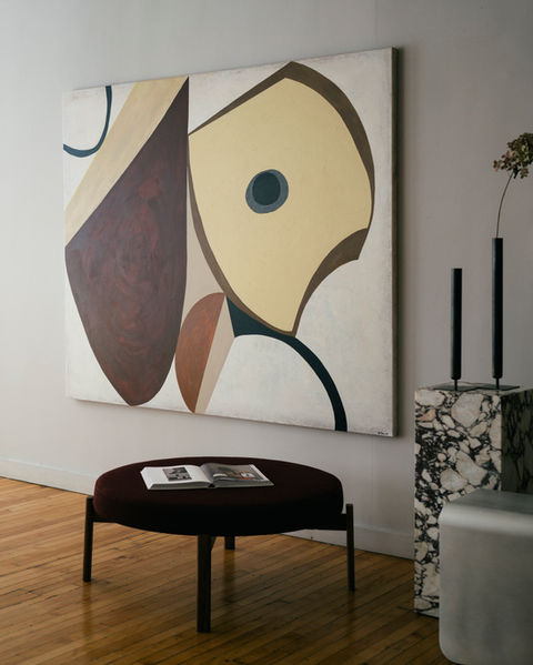 Geometric oil painting, nyc painter, nyc artist, mural artist, interior design