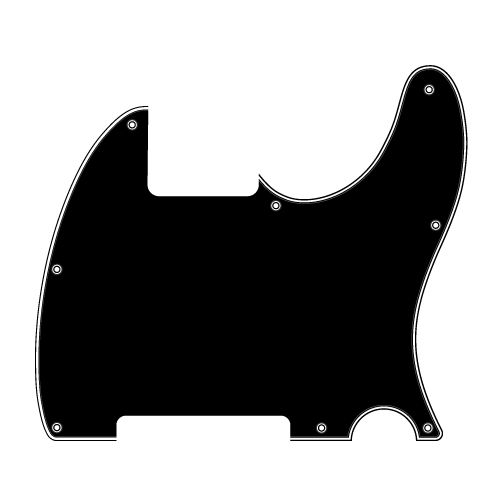 Telecaster Esquire Pickguard - Black