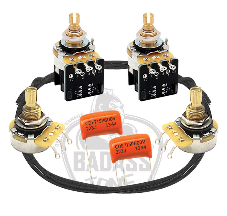 Wiring kit for; Fender Stratocaster, Telecaster - Gibson Les Paul, SG, ES-335, PRS Silver Sky, Yamaha Pacifica