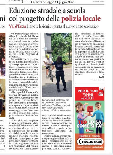 articolo Gazzetta di Reggio