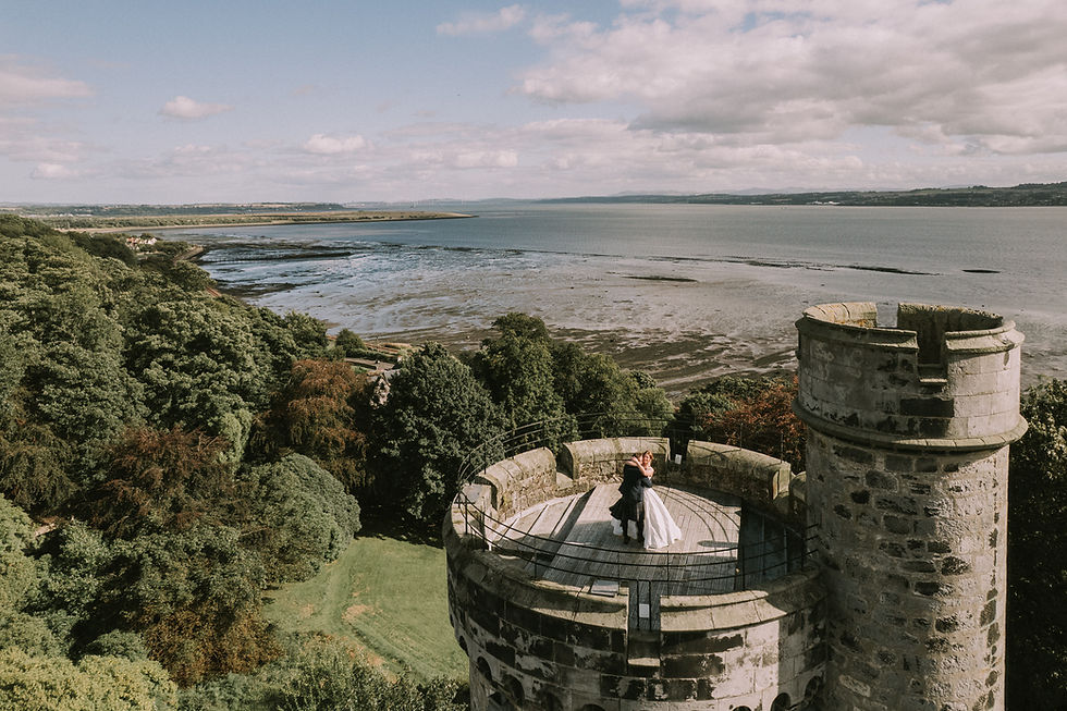 Isla & Kyle’s Dunimarle Castle & Forrester Park Wedding.
