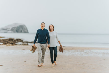 Lyn & Gary's pre-wedding photo session at Seacliff Beach near Edinburgh, Scotland