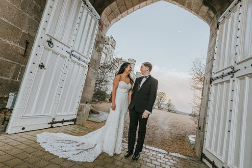 Jasmine and Trent's wedding at Dundas Castle in South Queensferry, Scotland.