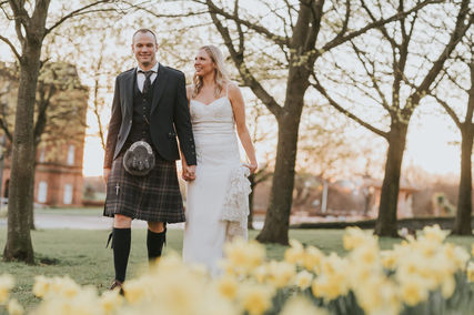 Laura + Dorian's wedding at West Brewery in Glasgow, Scotland.