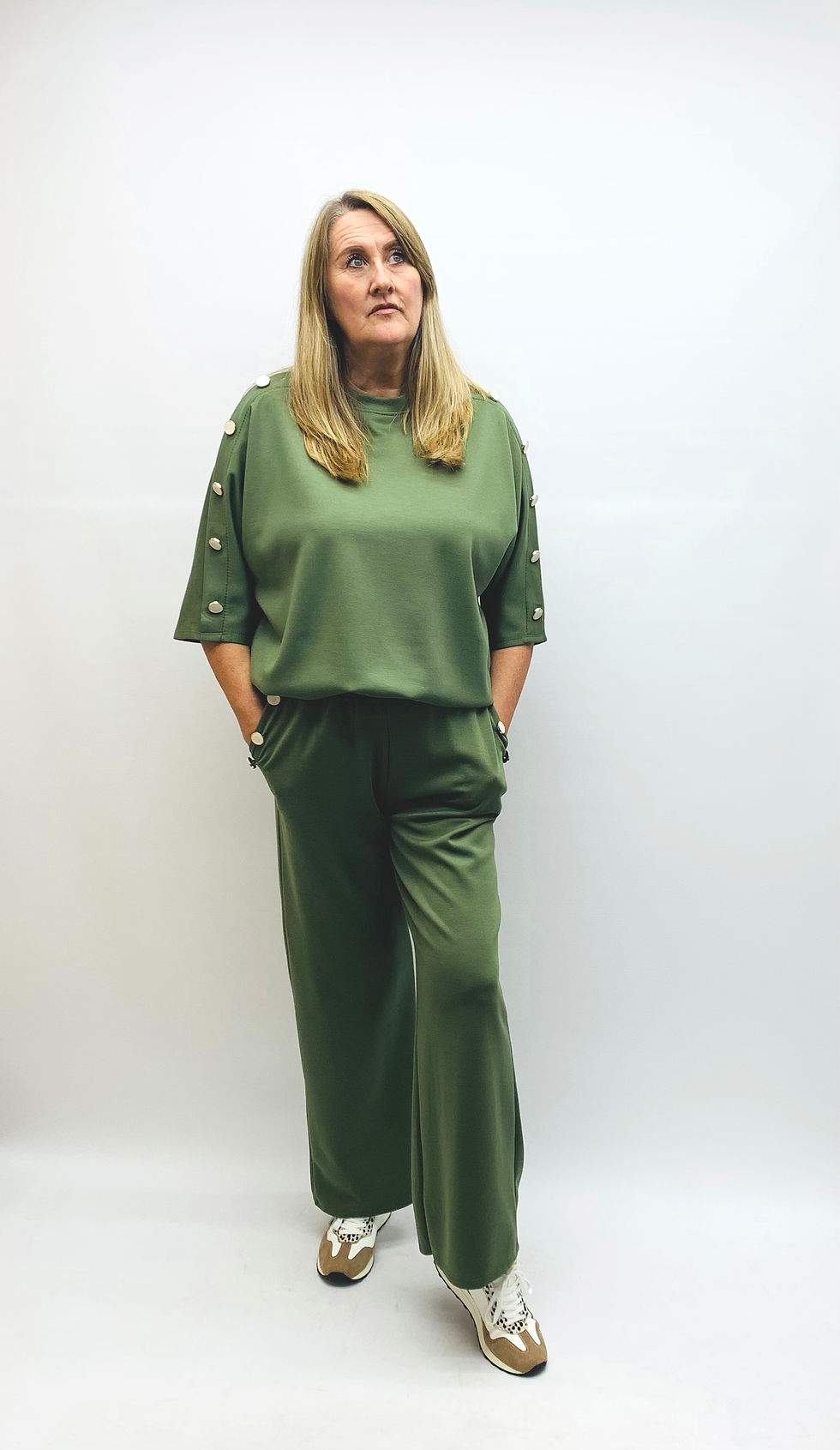 Button Detail Top And Jogger Co ord Set, 5 Colours