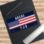 American Flag Sticker with Alphabet ABCDE FJB on personal tablet