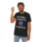 Man Wearing Black Tee shirt with White Text States Pink & Blue Created You Straight Pride With Male And Female Figures