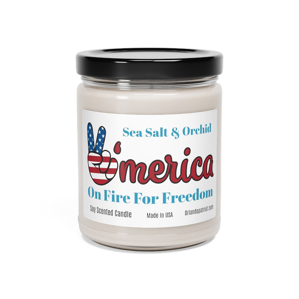 Thumbnail: America Is On Fire For Freedom, Sea Salt & Orchid, Scented Soy Candle 9oz 