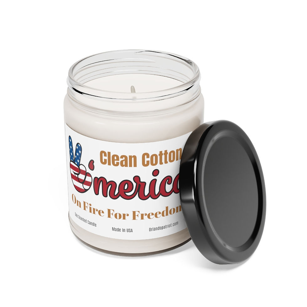 Thumbnail: America Is On Fire For Freedom, Clean Cotton, Scented Soy Candle, 9oz