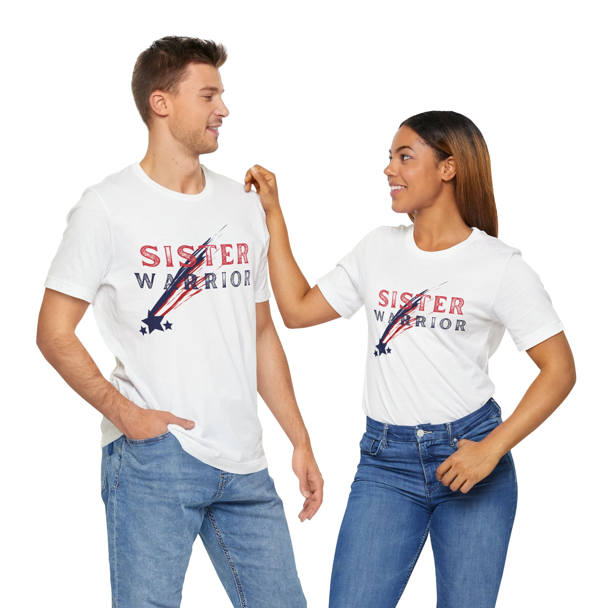 Sister Warrior Unisex T-Shirt - Red, White & Blue Patriotic Tee