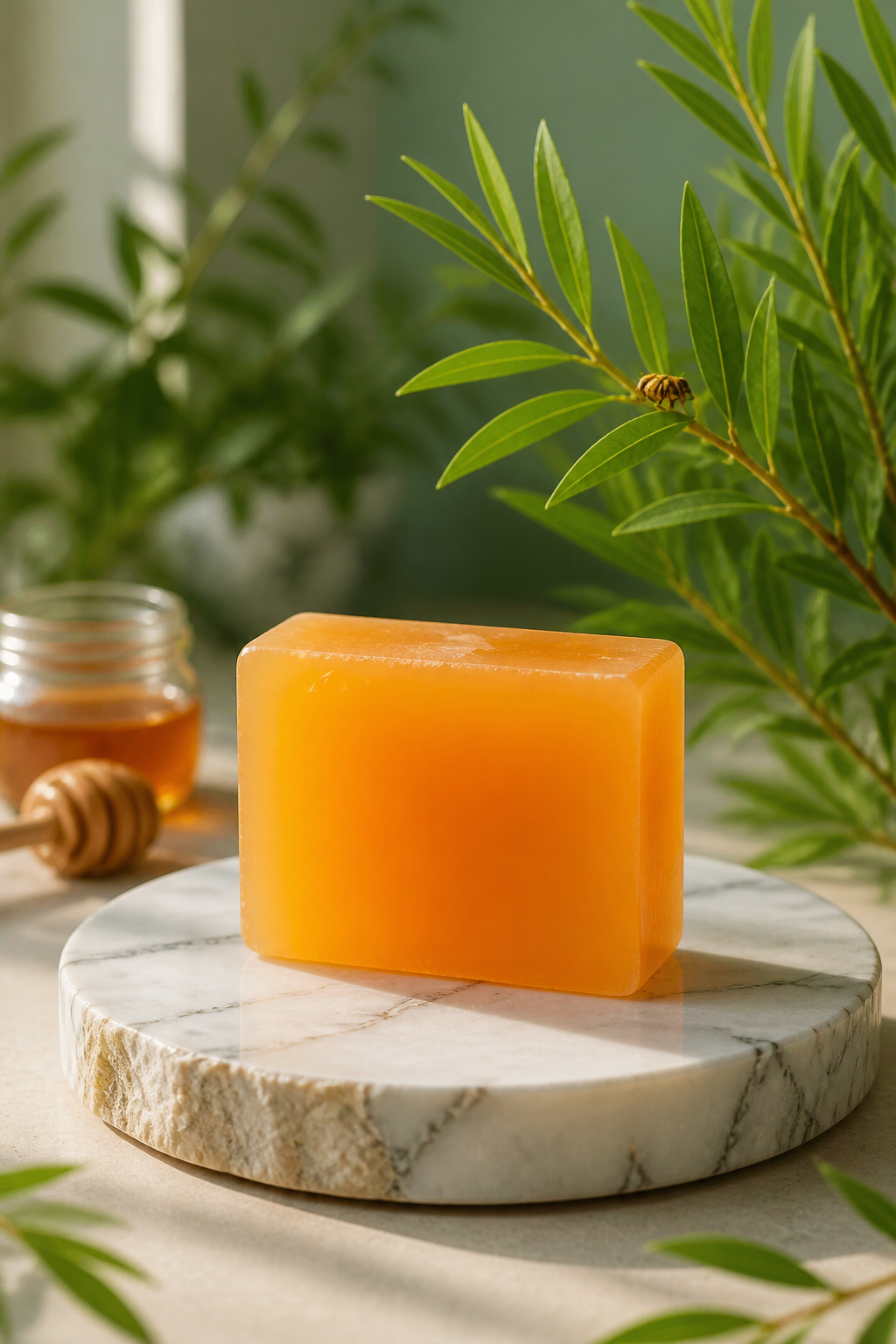 Raw Unfiltered Organic Honey, Tea Tree & Lemon Glycerin Bar